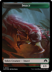 Insect (0043) (Ripple Foil) // Zombie Double-Sided Token [Modern Horizons 3 Tokens] | Mindsight Gaming