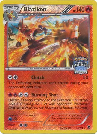 Blaziken (14/111) (National Championship Promo) [XY: Furious Fists] | Mindsight Gaming