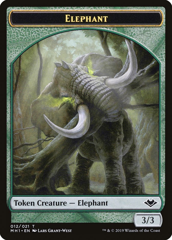 Zombie (007) // Elephant (012) Double-Sided Token [Modern Horizons Tokens] | Mindsight Gaming