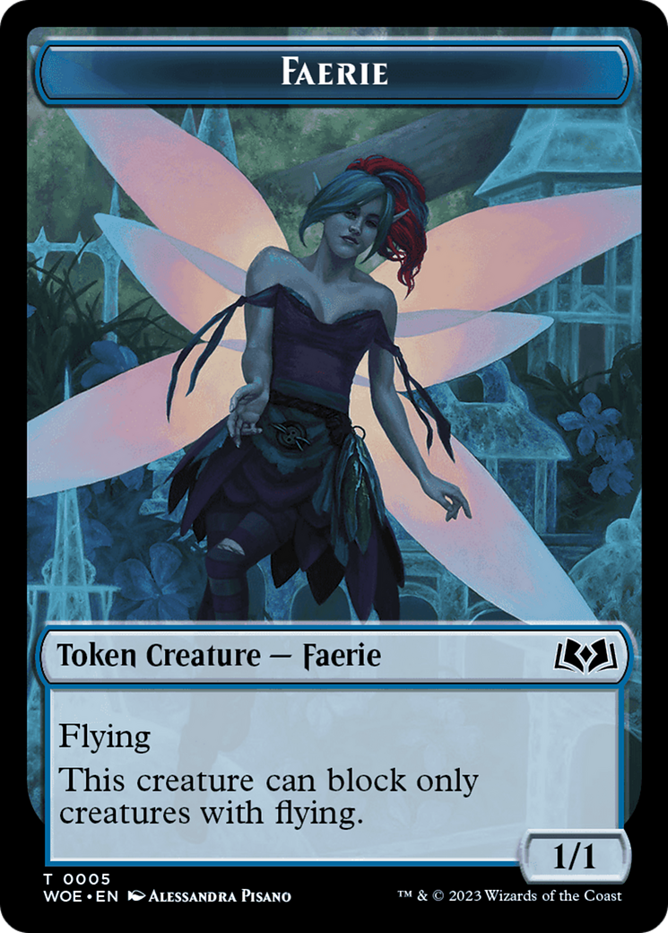 Faerie Token [Wilds of Eldraine Tokens] | Mindsight Gaming