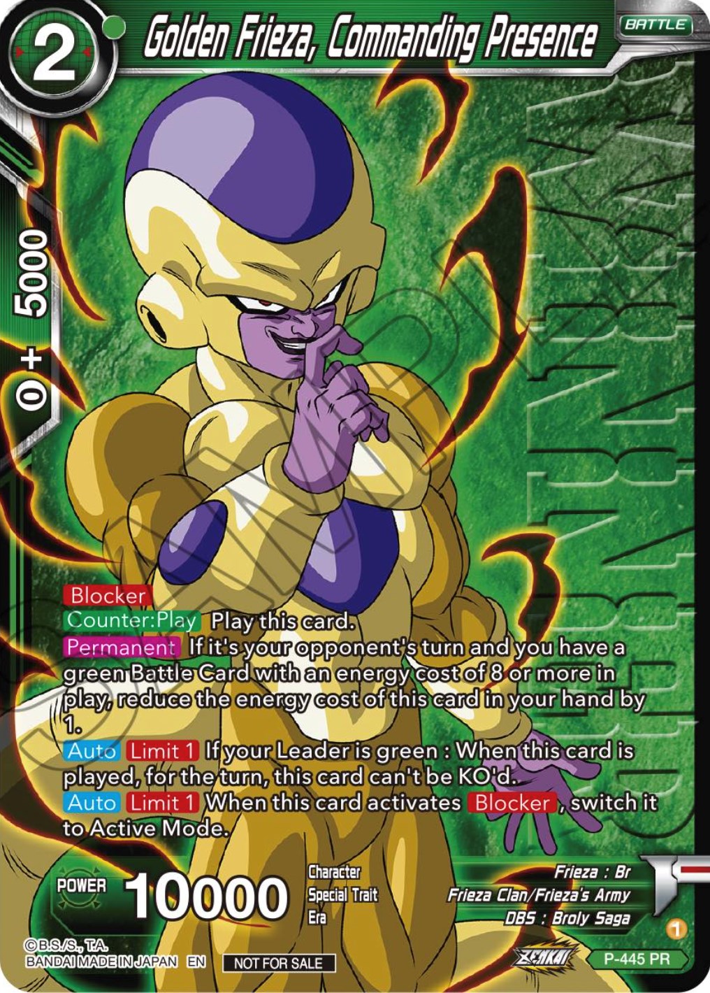 Golden Frieza, Commanding Presence (Winner) (P-445) [Tournament Promotion Cards] | Mindsight Gaming