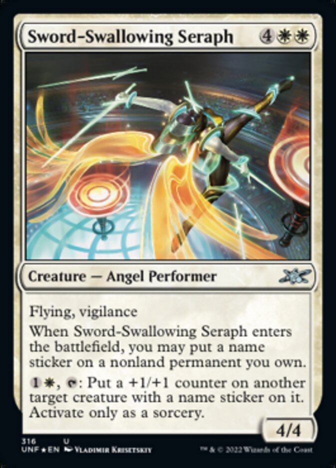 Sword-Swallowing Seraph (Galaxy Foil) [Unfinity] | Mindsight Gaming