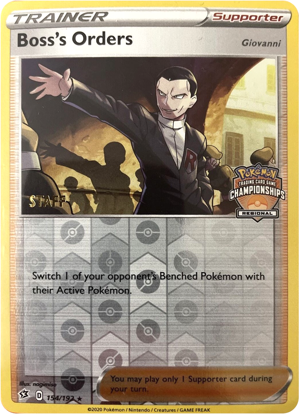 Boss's Orders (154/192) (Staff Regional Championships) [League & Championship Cards] | Mindsight Gaming