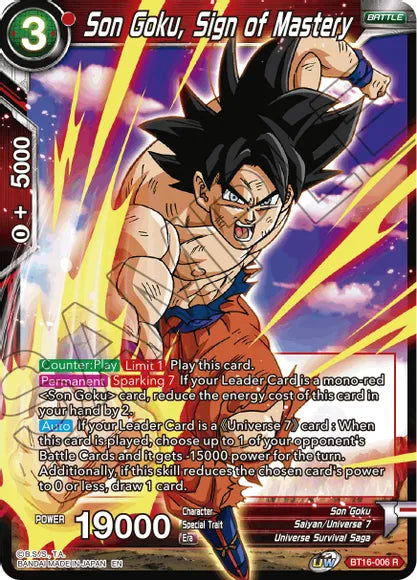 Son Goku, Sign of Mastery (BT16-006) [Realm of the Gods] | Mindsight Gaming