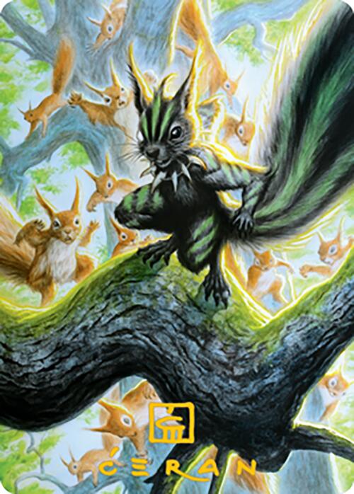 Chatterfang, Squirrel General Art Card (67) (Gold-Stamped Signature) [Modern Horizons 2 Art Series] | Mindsight Gaming