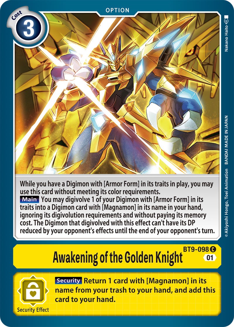 Awakening of the Golden Knight [BT9-098] [X Record] | Mindsight Gaming