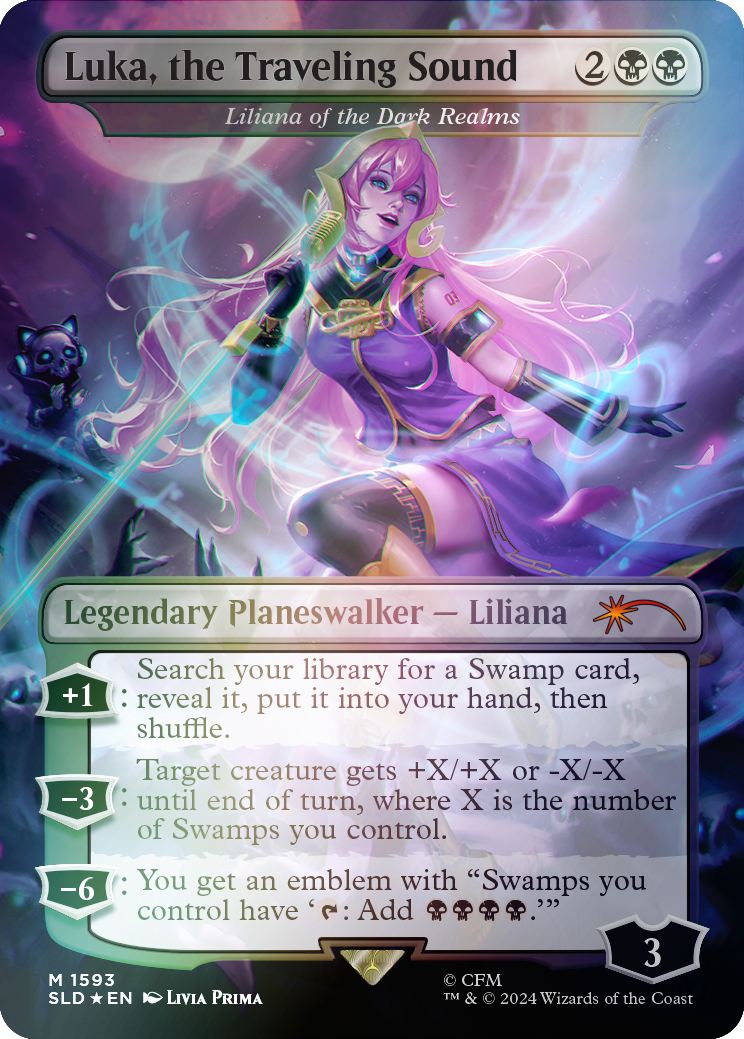 Luka, the Traveling Sound - Liliana of the Dark Realms (Rainbow Foil) [Secret Lair Drop Series] | Mindsight Gaming