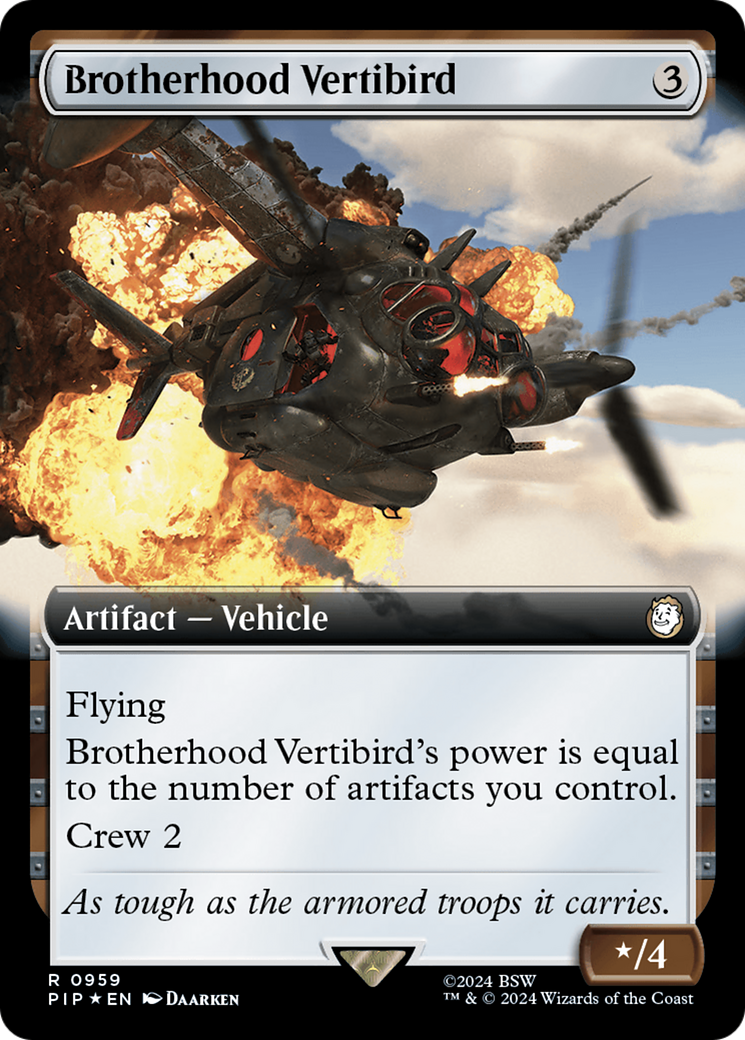 Brotherhood Vertibird (Extended Art) (Surge Foil) [Fallout] | Mindsight Gaming