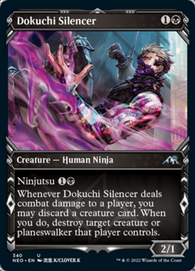 Dokuchi Silencer (Showcase Ninja) [Kamigawa: Neon Dynasty] | Mindsight Gaming