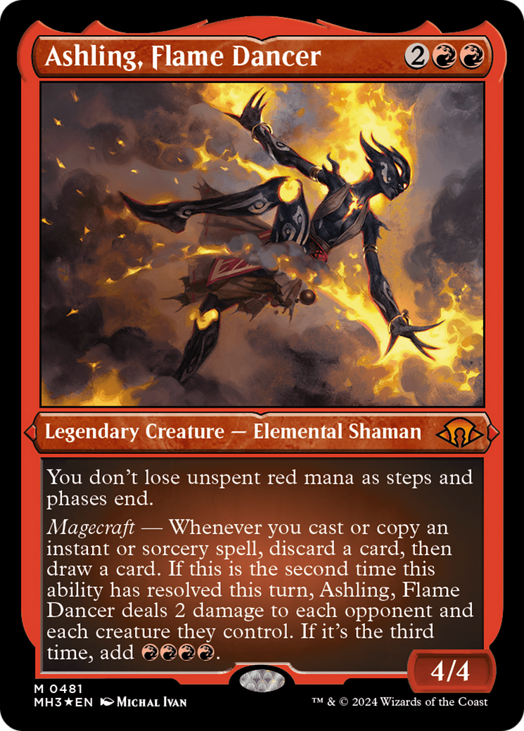 Ashling, Flame Dancer (Foil Etched) [Modern Horizons 3] | Mindsight Gaming