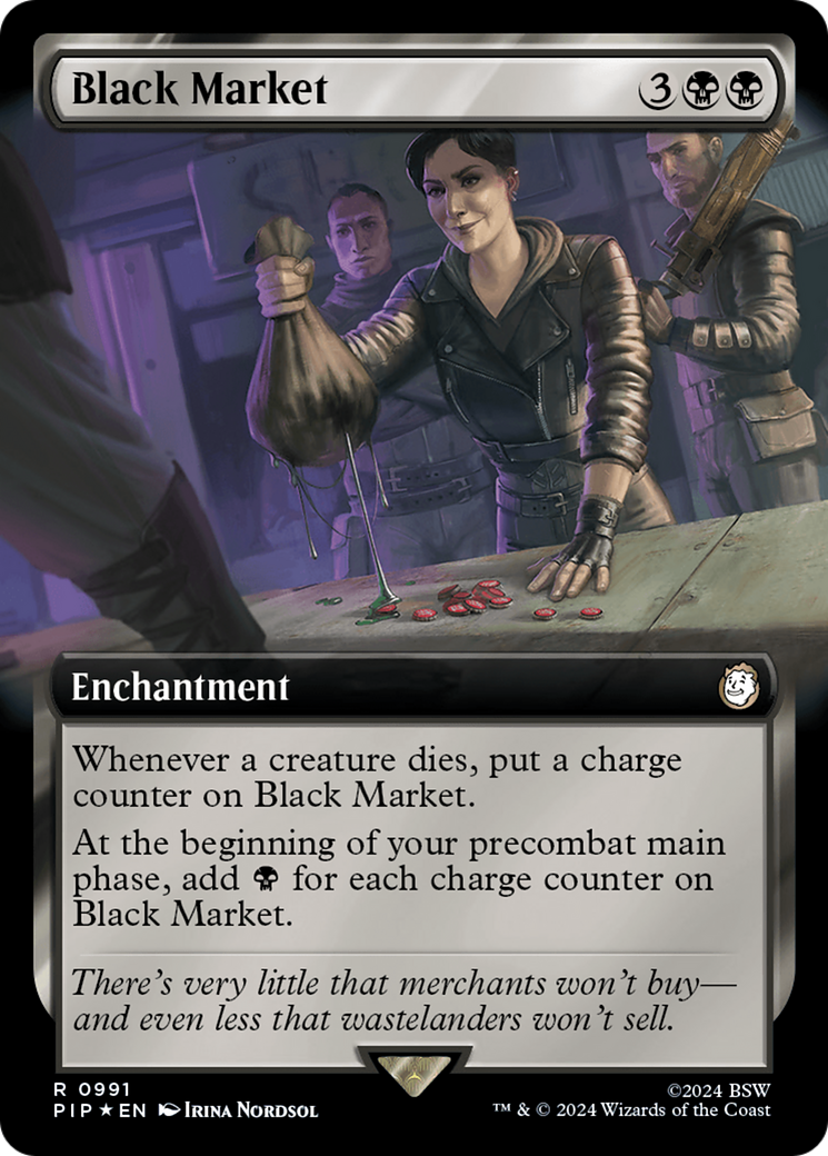 Black Market (Extended Art) (Surge Foil) [Fallout] | Mindsight Gaming