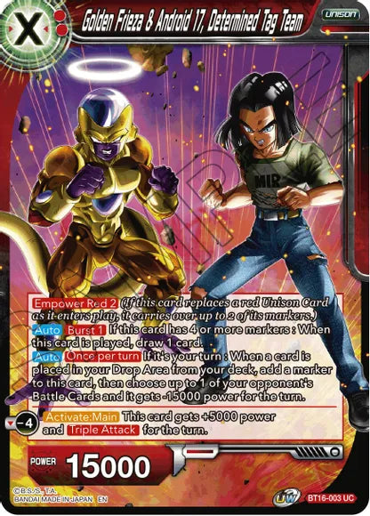 Golden Frieza & Android 17, Determined Tag Team (BT16-003) [Realm of the Gods] | Mindsight Gaming