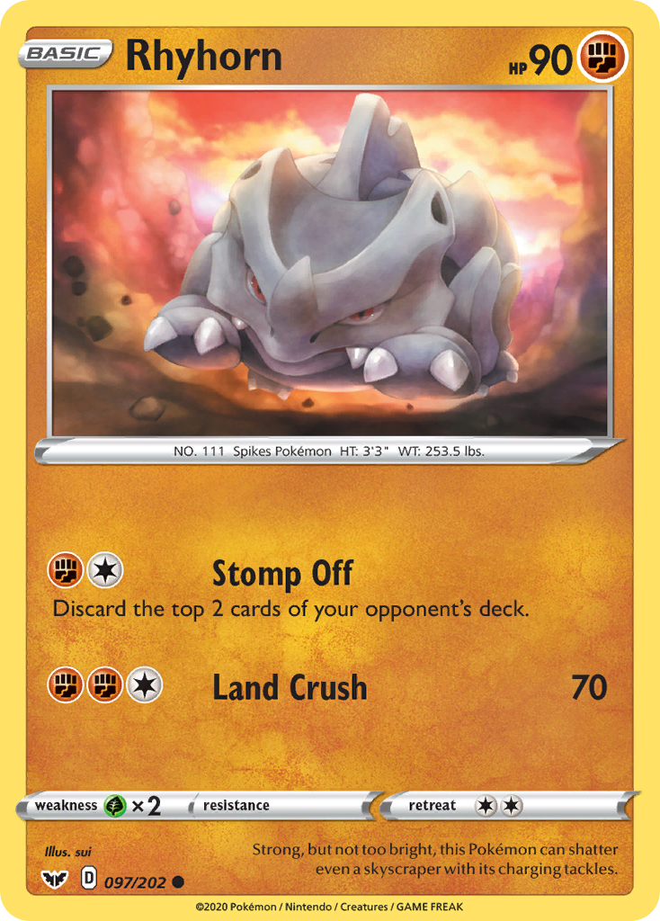 Rhyhorn (097/202) [Sword & Shield: Base Set] | Mindsight Gaming