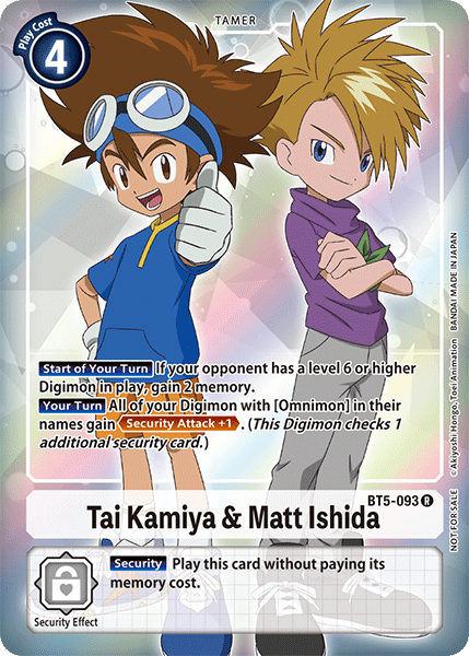 Tai Kamiya & Matt Ishida [BT5-093] (Buy-A-Box Promo) [Battle of Omni Promos] | Mindsight Gaming