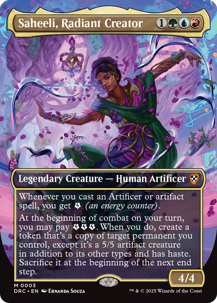 Saheeli, Radiant Creator (Borderless) [Aetherdrift Commander] | Mindsight Gaming