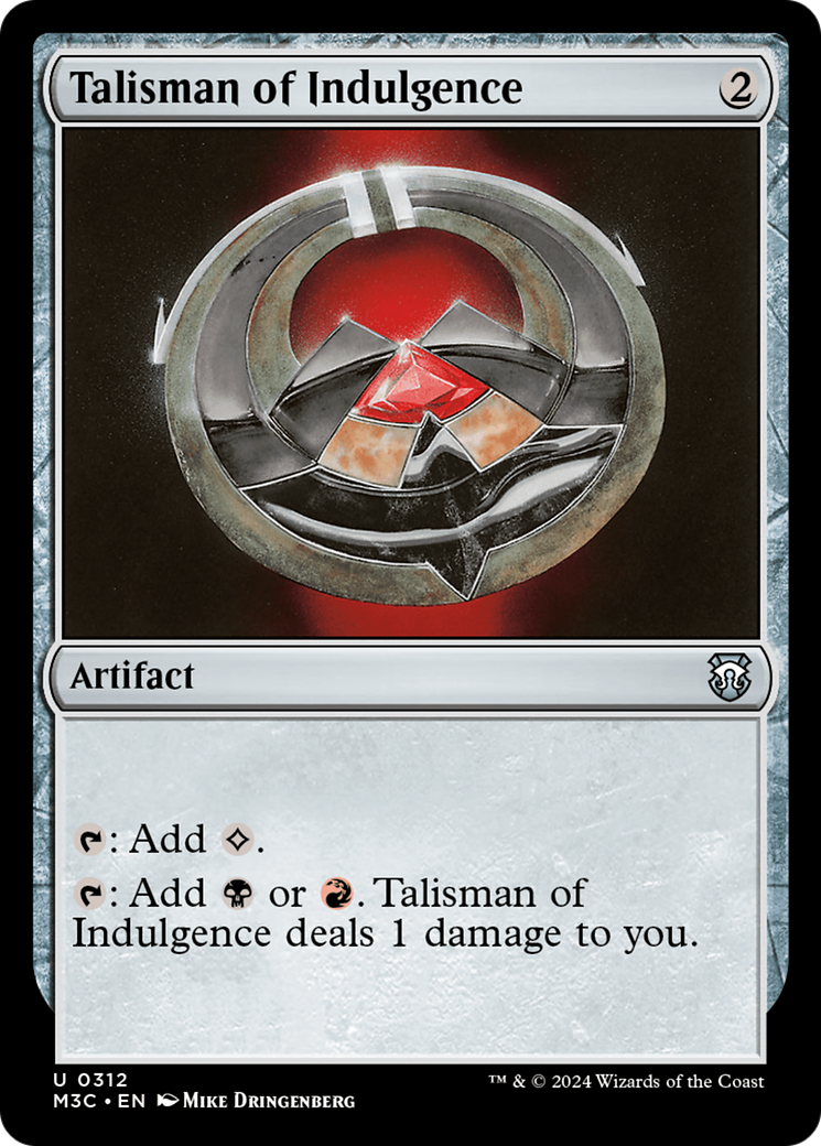 Talisman of Indulgence (Ripple Foil) [Modern Horizons 3 Commander] | Mindsight Gaming