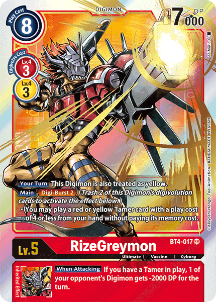 RizeGreymon [BT4-017] (Alternate Art) [Great Legend] | Mindsight Gaming