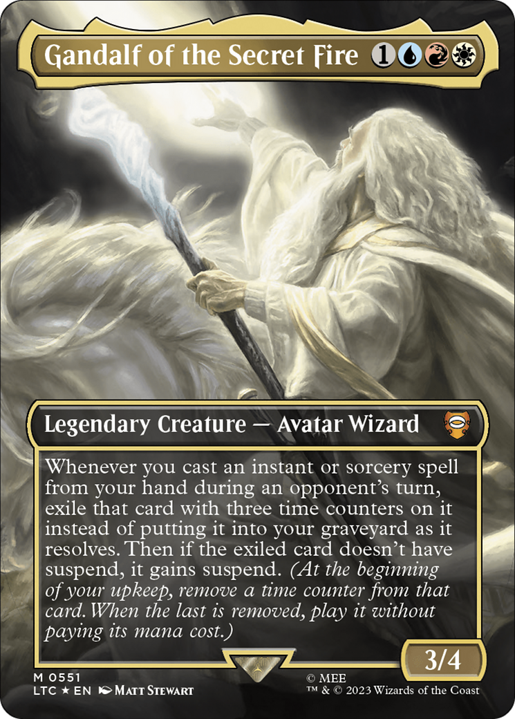 Gandalf of the Secret Fire (Borderless) (Surge Foil) [The Lord of the Rings: Tales of Middle-Earth Commander] | Mindsight Gaming