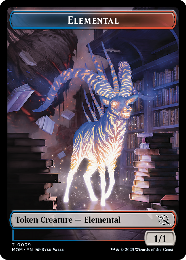 Elemental (9) // Wrenn and Realmbreaker Emblem Double-Sided Token [March of the Machine Tokens] | Mindsight Gaming