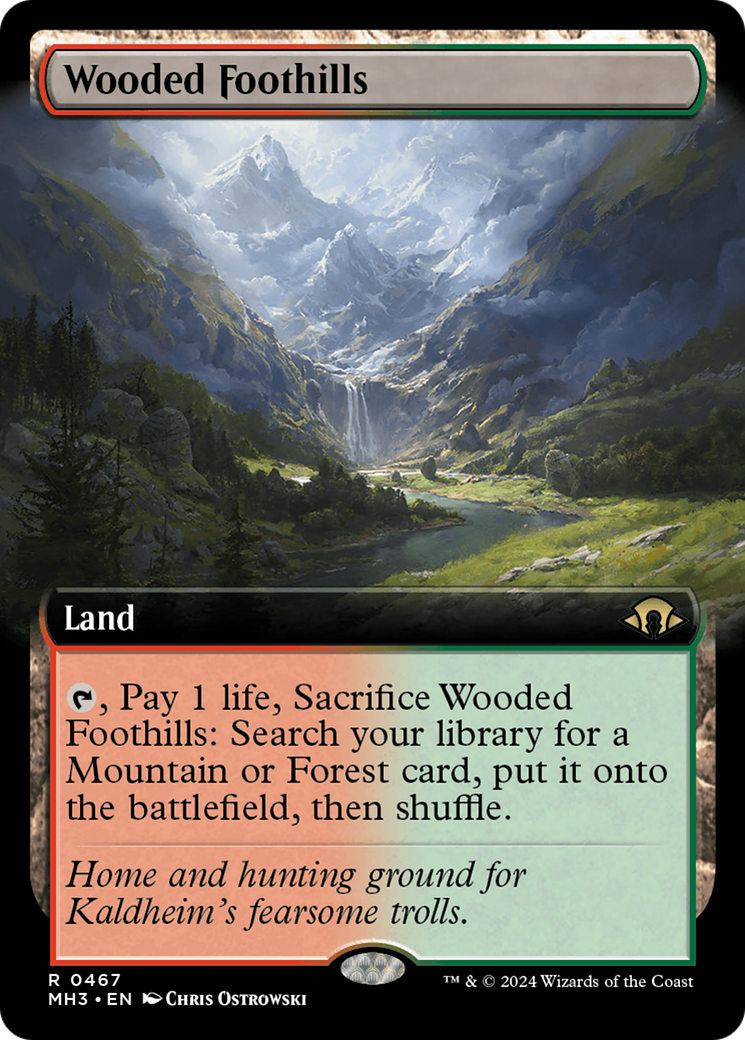 Wooded Foothills (Extended Art) [Modern Horizons 3] | Mindsight Gaming