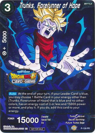 Trunks, Forerunner of Hope (Championship Final 2019) (P-139) [Tournament Promotion Cards] | Mindsight Gaming