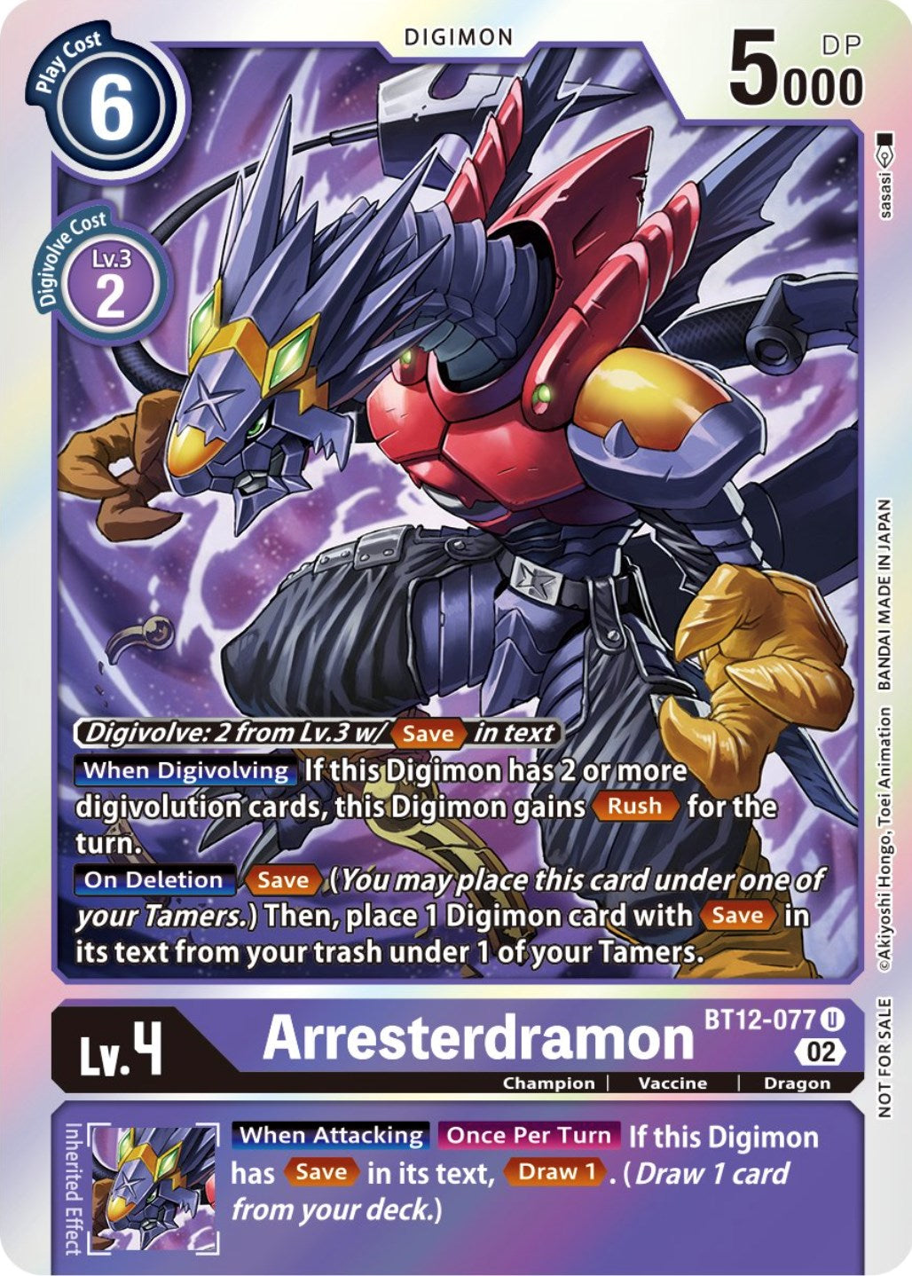 Arresterdramon [BT12-077] (Box Topper) [Across Time] | Mindsight Gaming