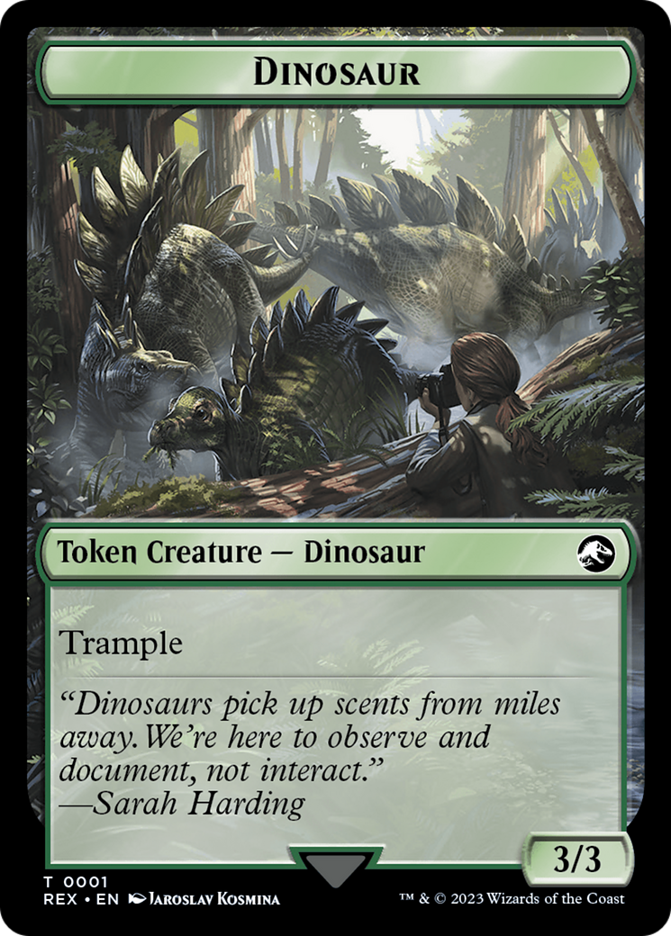 Treasure (0018) // Dinosaur (0001) Double-Sided Token [The Lost Caverns of Ixalan Tokens] | Mindsight Gaming