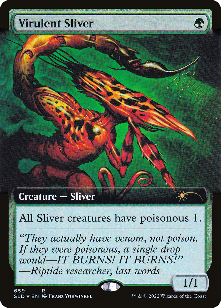 Virulent Sliver (Extended Art) (Step-and-Compleat Foil) [Secret Lair Drop Promos] | Mindsight Gaming