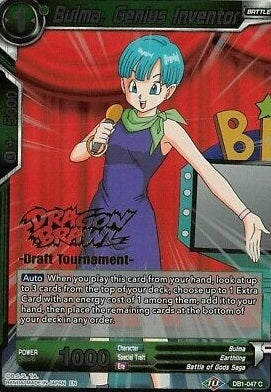 Bulma, Genius Inventor (Dragon Brawl Draft Tournament Gold Stamped) (DB1-047) [Promotion Cards] | Mindsight Gaming