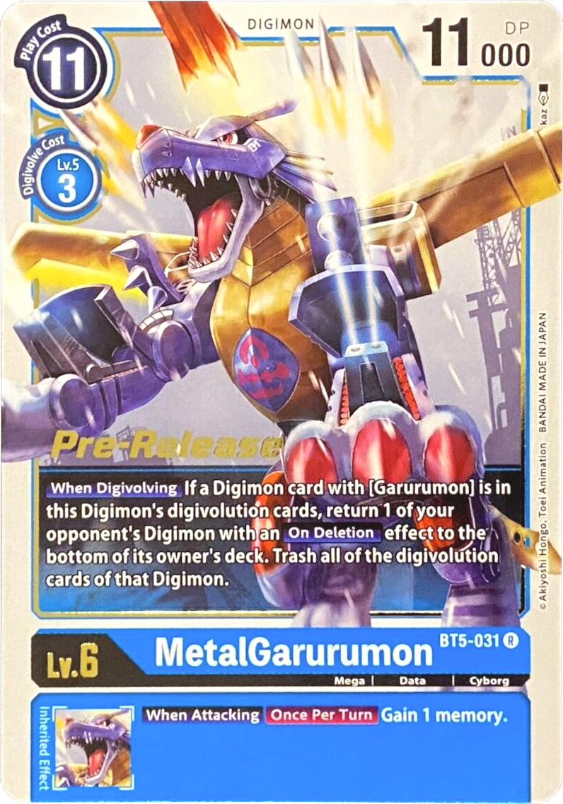 MetalGarurumon [BT5-031] [Battle of Omni Pre-Release Promos] | Mindsight Gaming