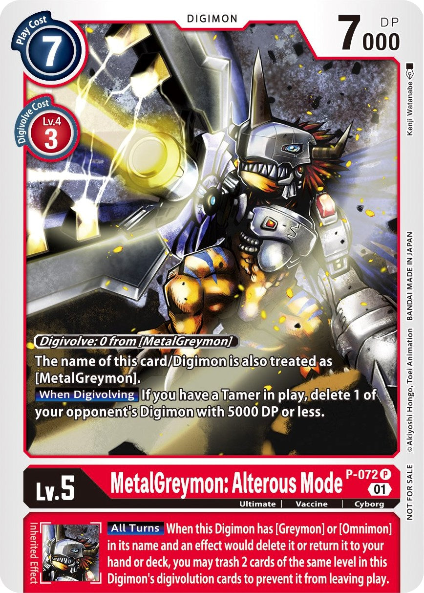 MetalGreymon: Alterous Mode [P-072] (Update Pack) [Promotional Cards] | Mindsight Gaming