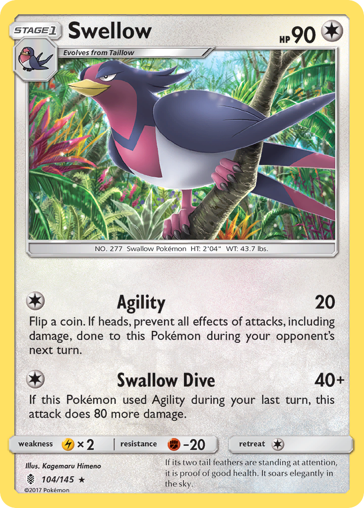 Swellow (104/145) [Sun & Moon: Guardians Rising] | Mindsight Gaming