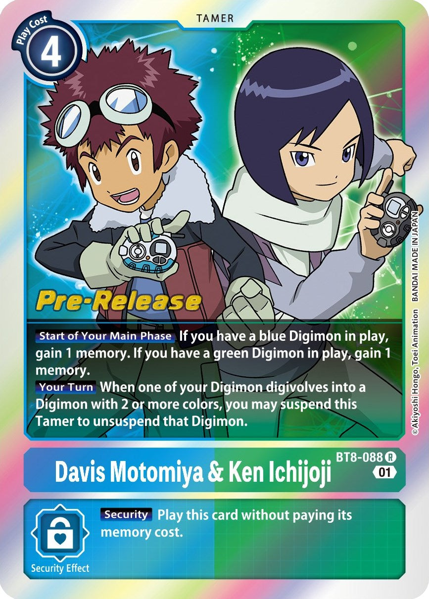 Davis Motomiya & Ken Ichijoji [BT8-088] [New Awakening Pre-Release Cards] | Mindsight Gaming