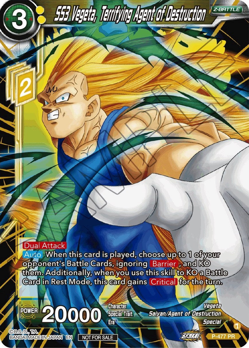 SS3 Vegeta, Terrifying Agent of Destruction (Silver Foil) (P-477) [Tournament Promotion Cards] | Mindsight Gaming