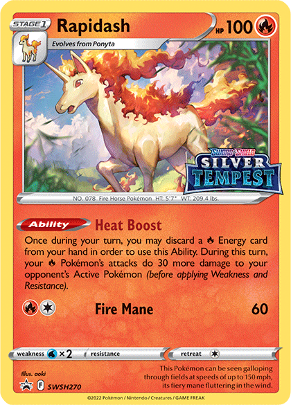 Rapidash (SWSH270) (Prerelease) [Sword & Shield: Black Star Promos] | Mindsight Gaming