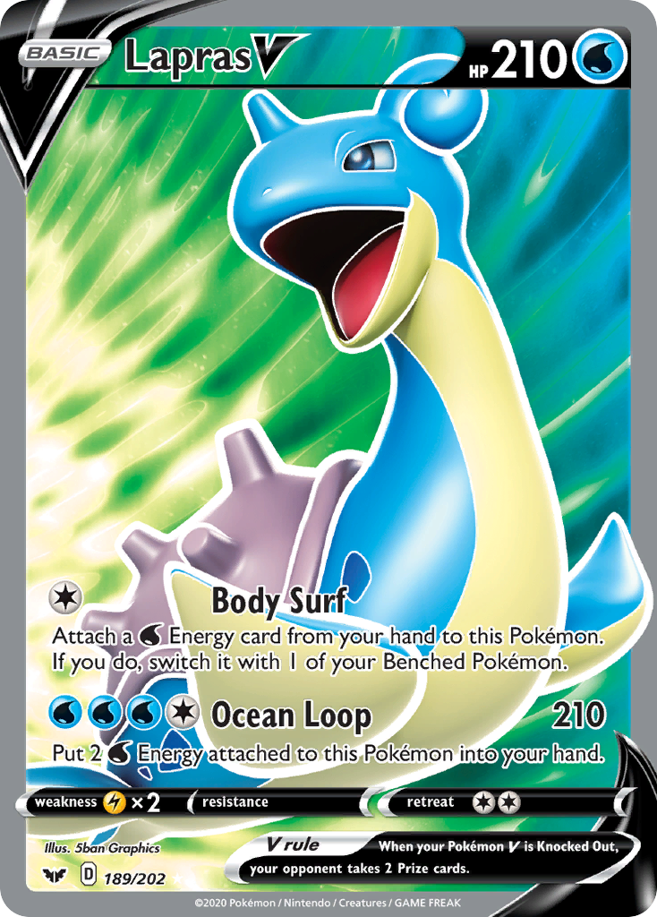 Lapras V (189/202) [Sword & Shield: Base Set] | Mindsight Gaming