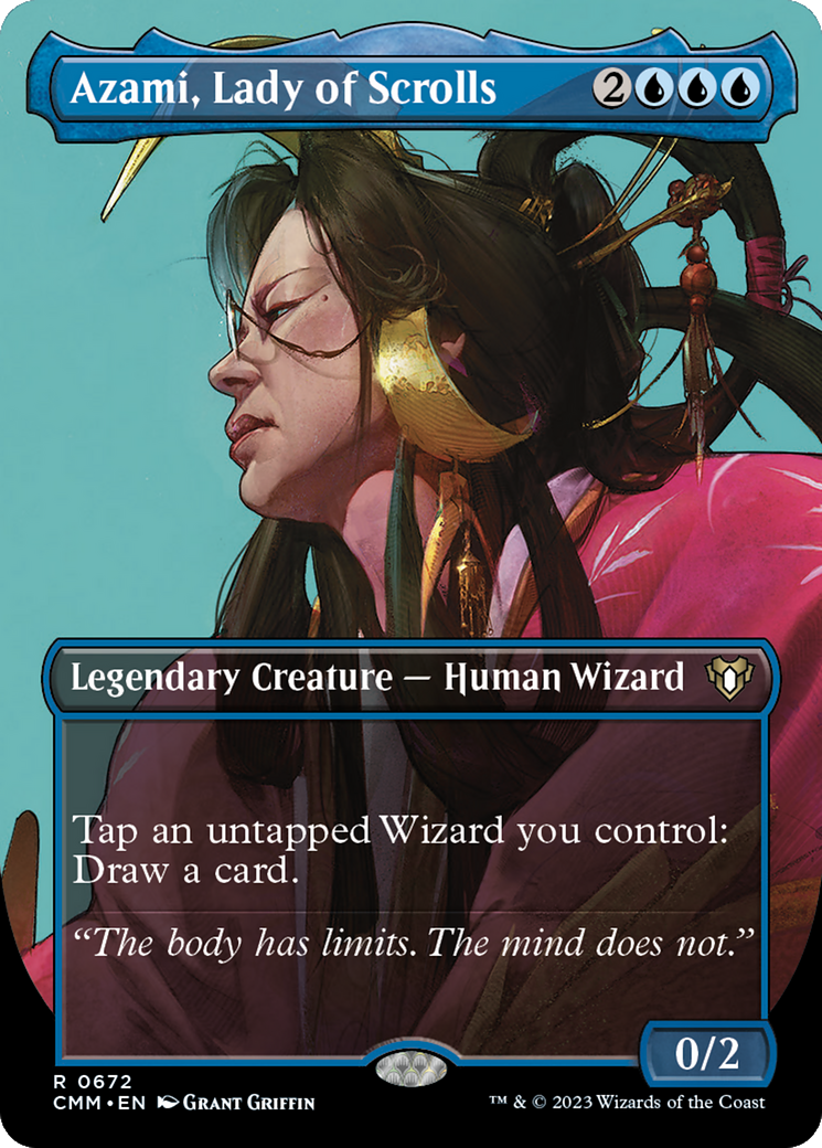 Azami, Lady of Scrolls (Borderless Profile) [Commander Masters] | Mindsight Gaming