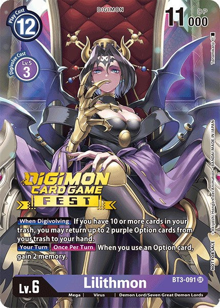 Lilithmon [BT3-091] (Digimon Card Game Fest 2022) [Release Special Booster Promos] | Mindsight Gaming