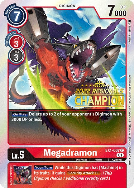 Megadramon [EX1-007] (2022 Championship Online Regional) (Online Champion) [Classic Collection Promos] | Mindsight Gaming