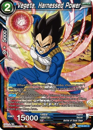 Vegeta, Harnessed Power (BT16-031) [Realm of the Gods] | Mindsight Gaming