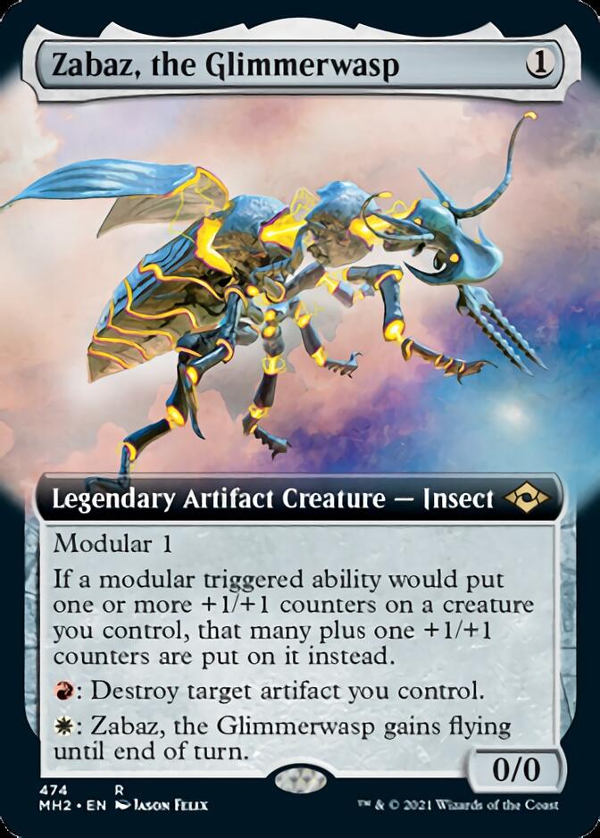 Zabaz, the Glimmerwasp (Extended Art) [Modern Horizons 2] | Mindsight Gaming