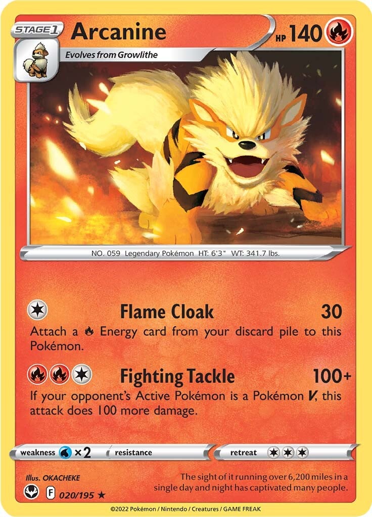 Arcanine (020/195) [Sword & Shield: Silver Tempest] | Mindsight Gaming