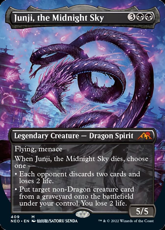 Junji, the Midnight Sky (Borderless Alternate Art) [Kamigawa: Neon Dynasty] | Mindsight Gaming