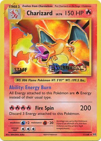 Charizard (11/108) (XY Evolutions Staff Prerelease) [XY: Black Star Promos] | Mindsight Gaming