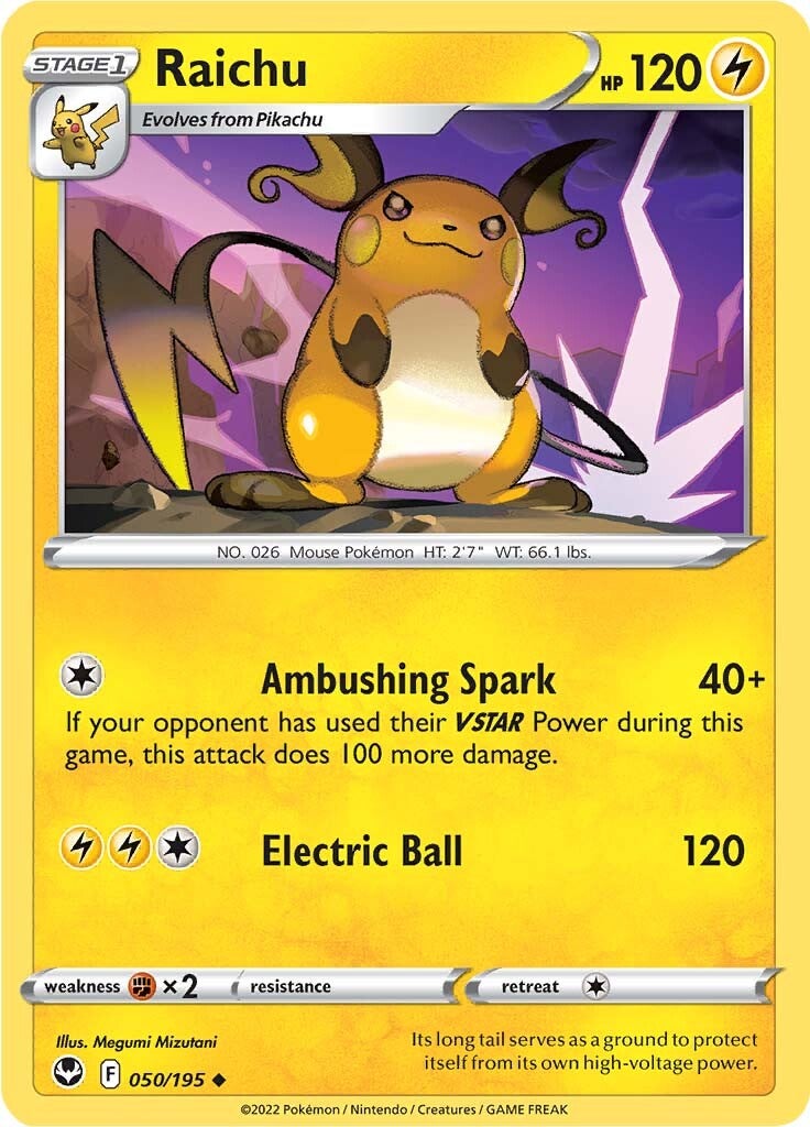 Raichu (050/195) [Sword & Shield: Silver Tempest] | Mindsight Gaming