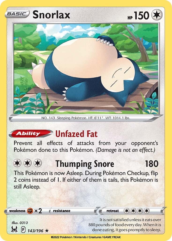 Snorlax (143/196) [Sword & Shield: Lost Origin] | Mindsight Gaming