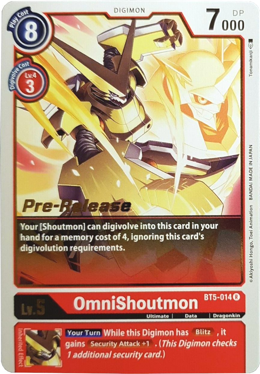 OmniShoutmon [BT5-014] [Battle of Omni Pre-Release Promos] | Mindsight Gaming