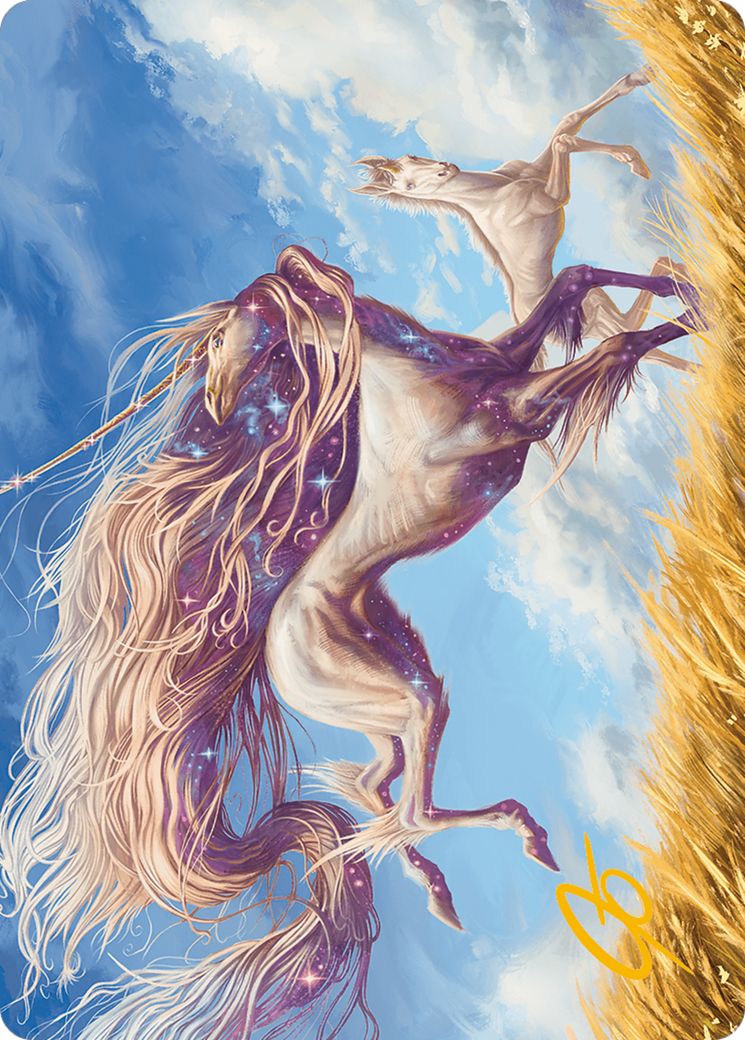 Nyxborn Unicorn Art Card (Gold-Stamped Signature) [Modern Horizons 3 Art Series] | Mindsight Gaming