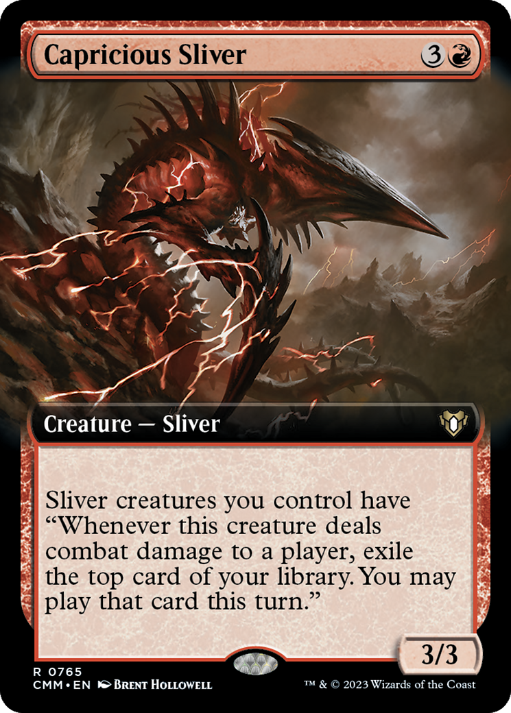 Capricious Sliver (Extended Art) [Commander Masters] | Mindsight Gaming