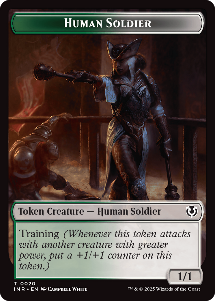 Human Soldier (0020) // Emblem - Tamiyo, Field Researcher Double-Sided Token [Innistrad Remastered Tokens] | Mindsight Gaming